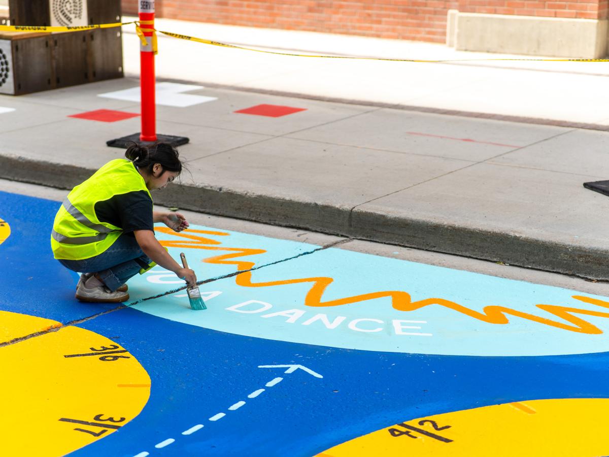 Painting the detour action circles