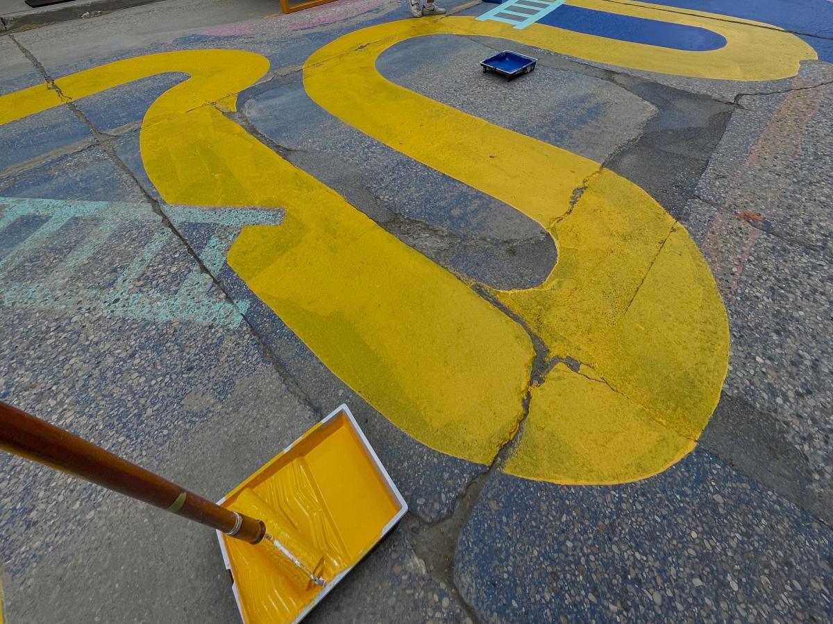 Repainting of tape